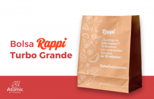 Bolsa Rappi Restaurantes TURBO GRANDE x 300 uds