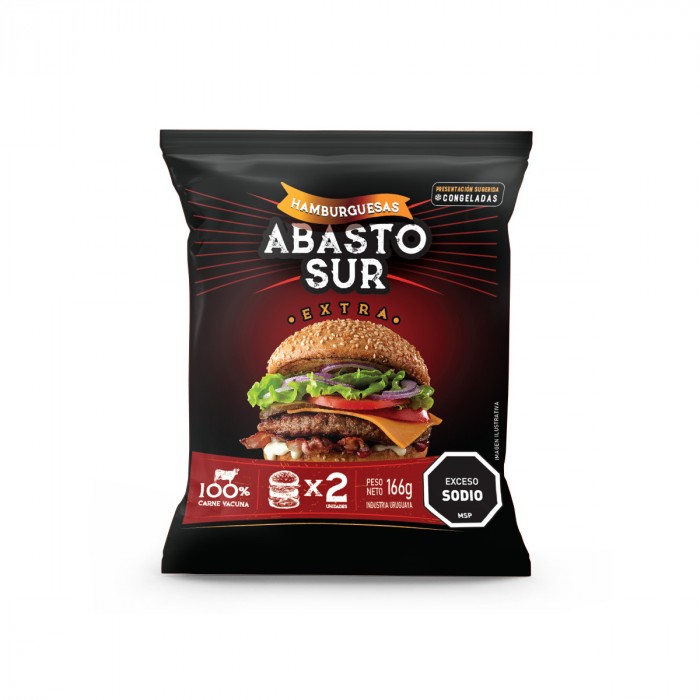 Hamburguesas De Carne Extra Abasto Sur - 2 X 83 Grs