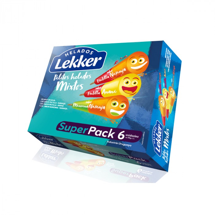 Pack X12 Palito Agua Lekker 50 Cc (Fru/Nar x4 + Man/Nar x4 + Ana/Fru x4)