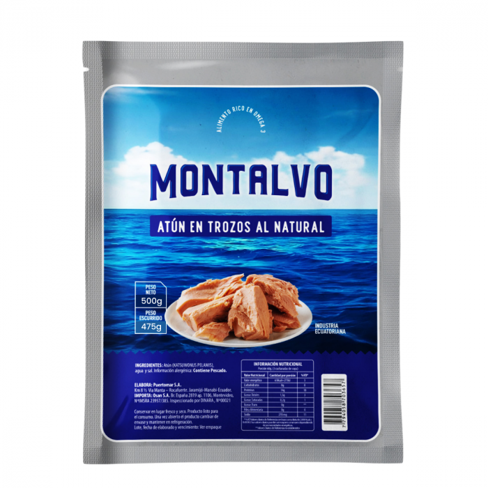 Trozos De Atún Al Natural Montalvo- 500 grs