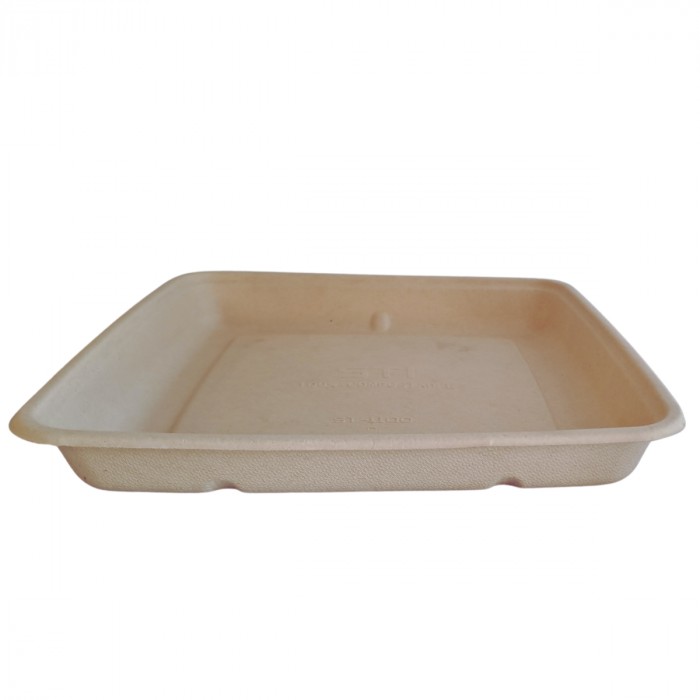 Bandeja Bagazo Cuadrada 230*230*30Mm - 50Uds (Ban5017)